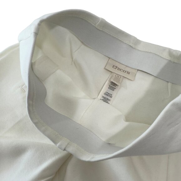 Chico's Women's Off White Slim-Fit Ankle Pants Size 00 Stretch Pull On Casual - Picture 2 of 13